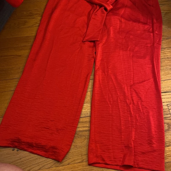 Super high rise trouser with tie--Red! - Picture 4 of 5